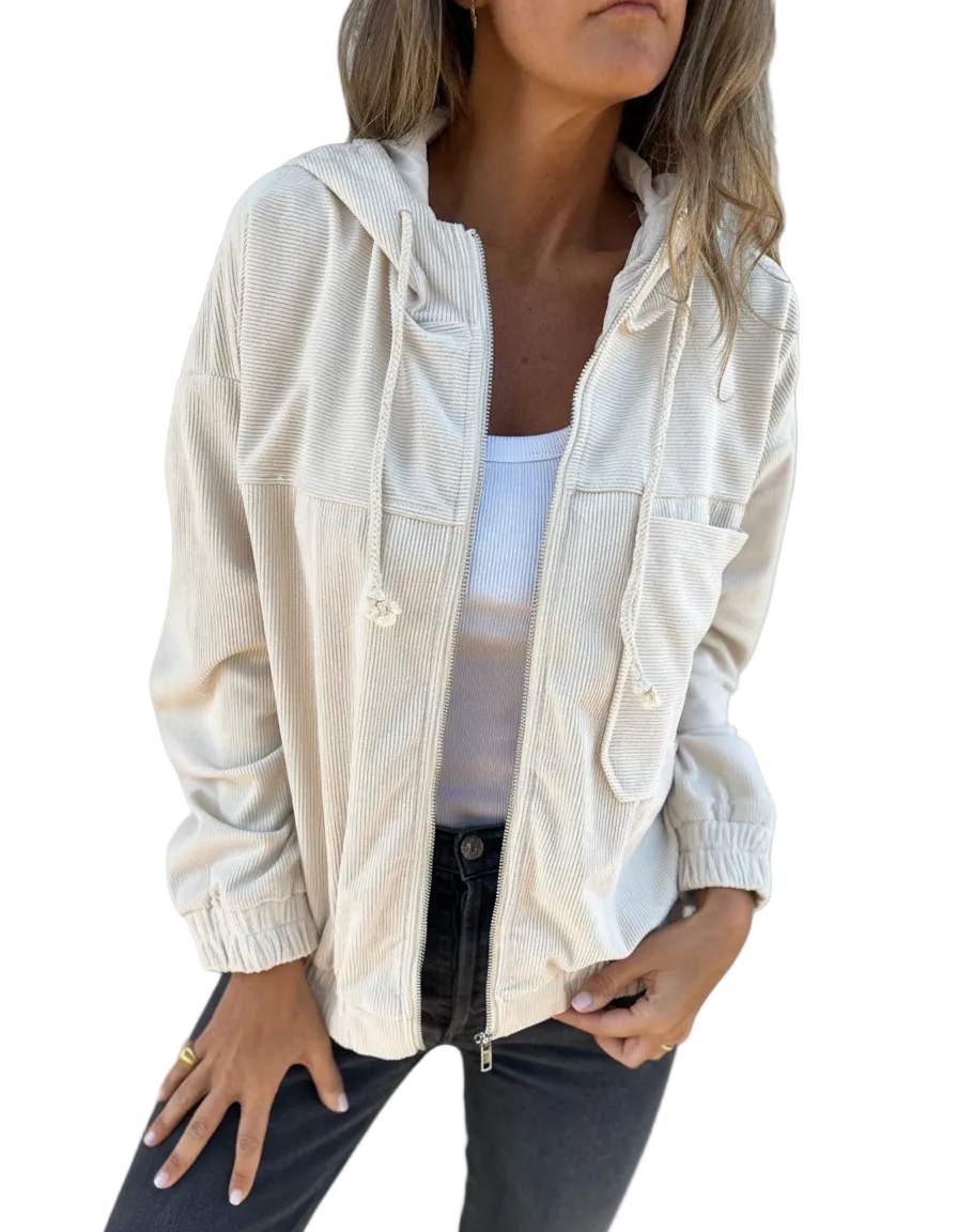 Corduroy Hooded Jacket