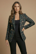 Check Double-Breasted Blazer