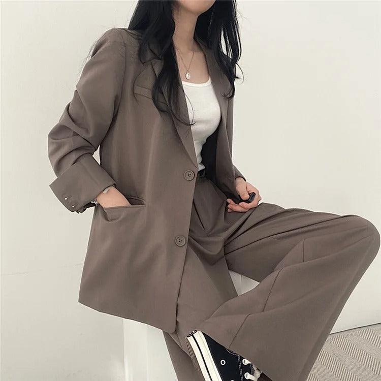 Tailored Suit Set with Long Blazer