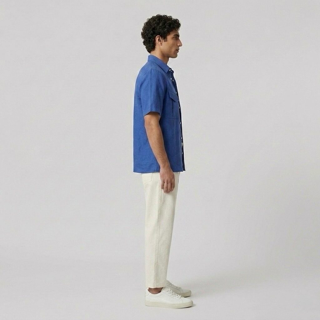 Coastal Linen-Blend Short Sleeve Shirt