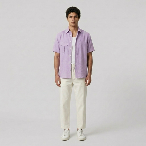 Coastal Linen-Blend Short Sleeve Shirt