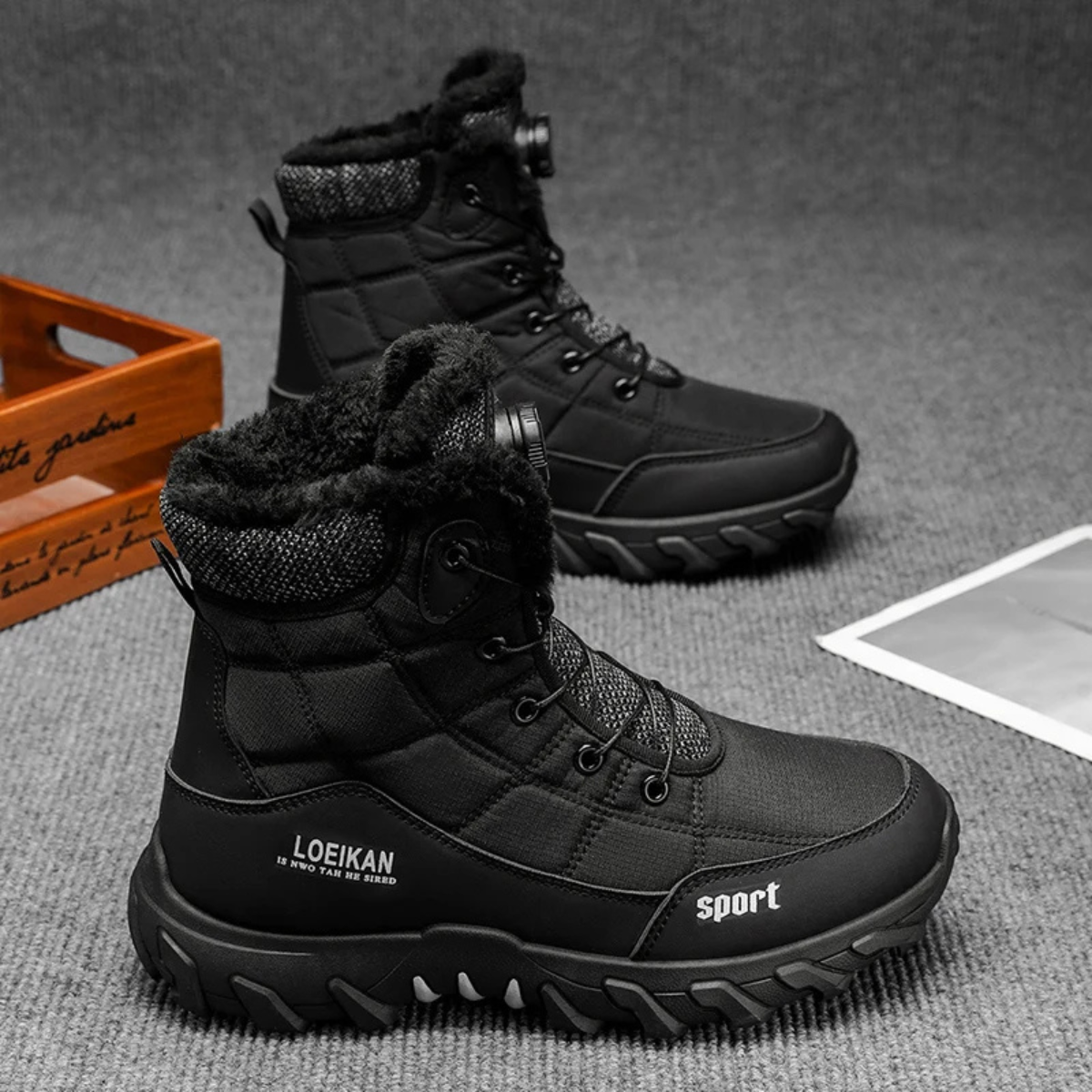 Lace-Up Fur-Lined Snow Boots