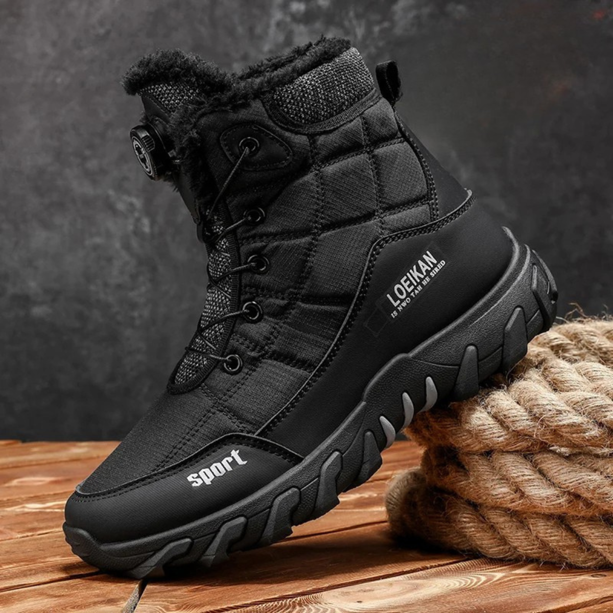 Lace-Up Fur-Lined Snow Boots