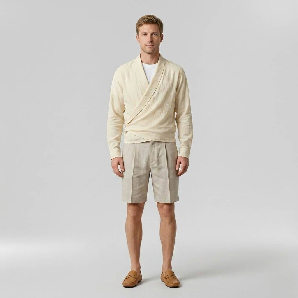 Wrap Front Knit Pullover