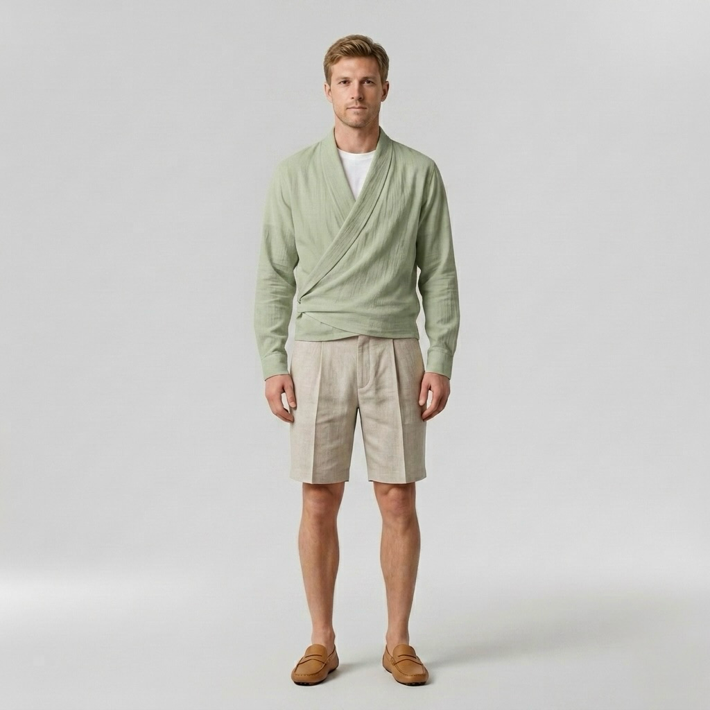 Wrap Front Knit Pullover