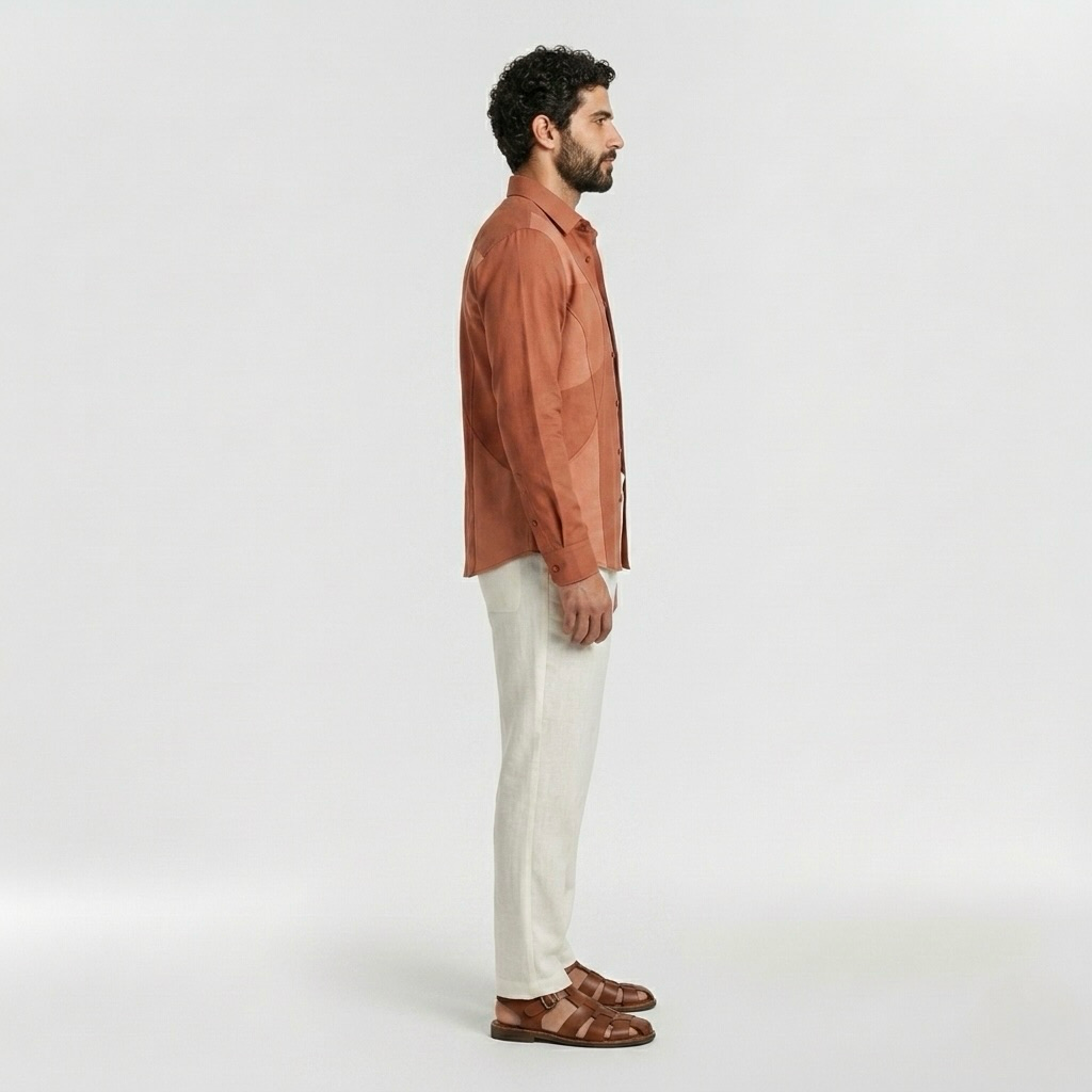 Tonal Panel Long Sleeve Shirt