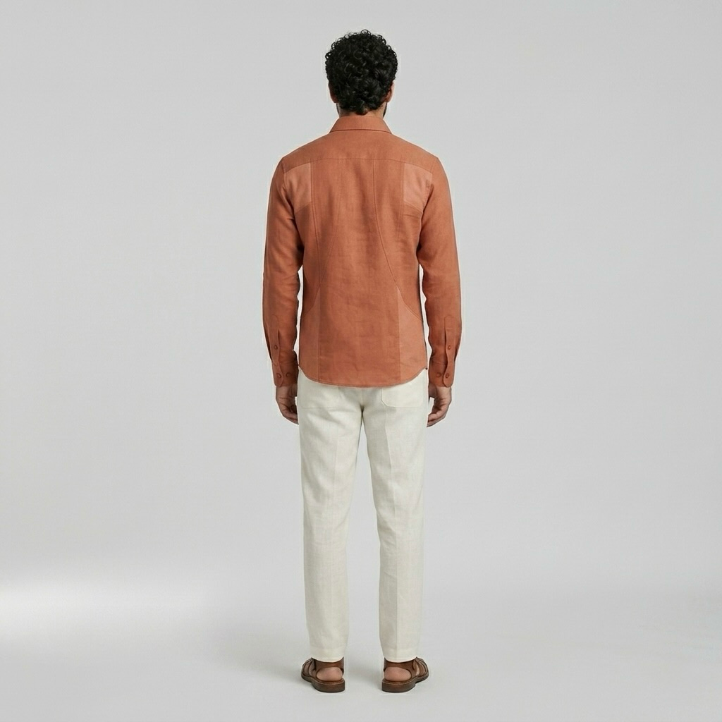 Tonal Panel Long Sleeve Shirt