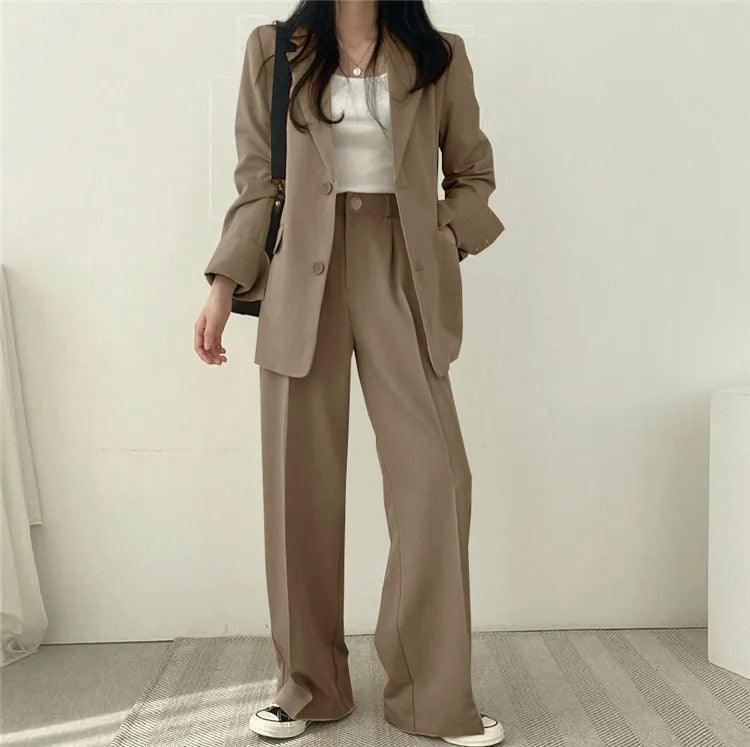 Tailored Suit Set with Long Blazer