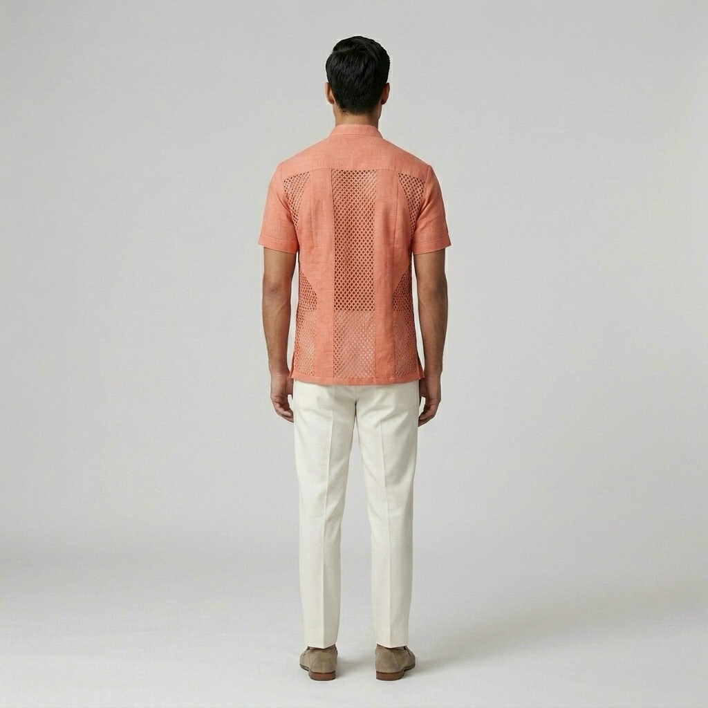 Origami Fold Mesh Statement Shirt