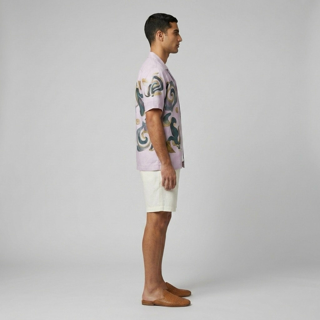 Mosaic Print Camp Collar Shirt
