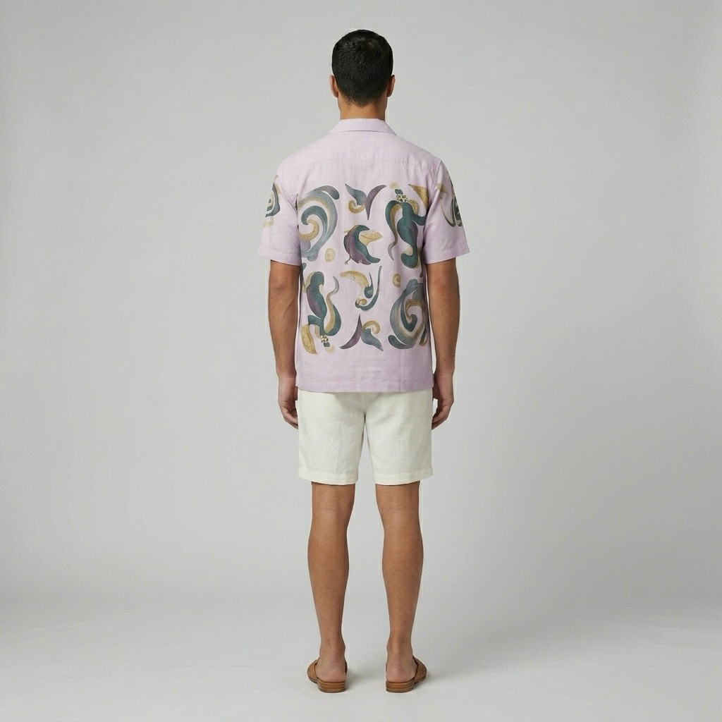 Mosaic Print Camp Collar Shirt