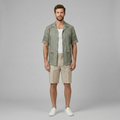Mesh Panel Camp Collar Shirt