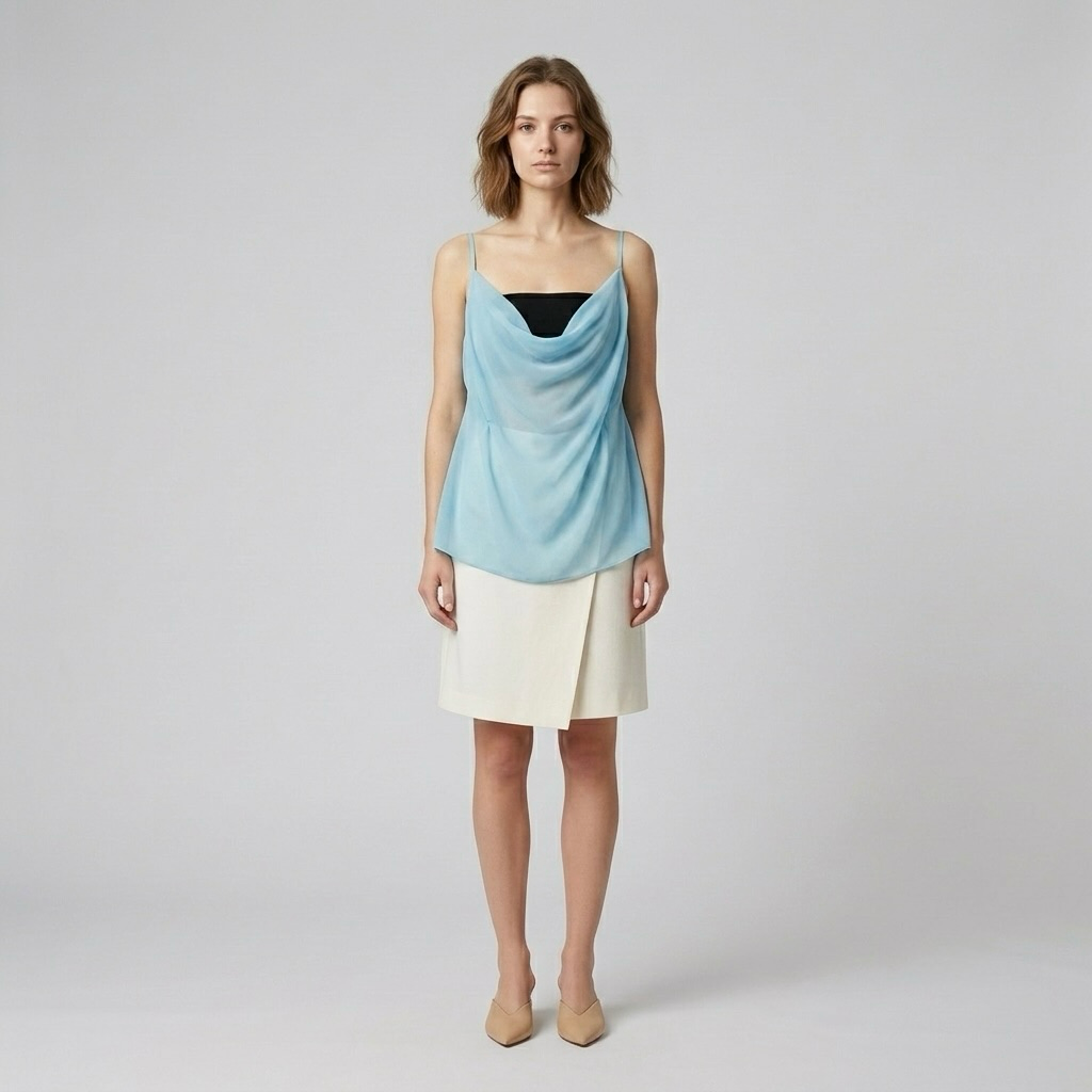 Draped Neck Cami Blouse