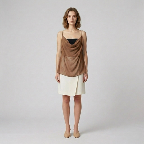 Draped Neck Cami Blouse