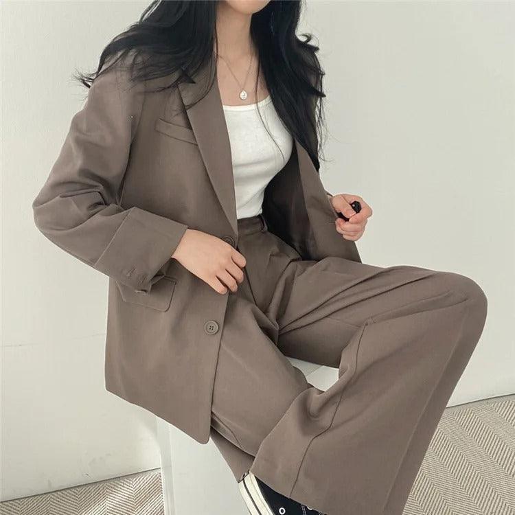 Tailored Suit Set with Long Blazer
