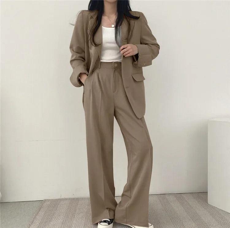 Tailored Suit Set with Long Blazer