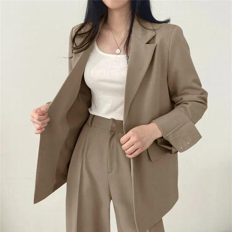 Tailored Suit Set with Long Blazer