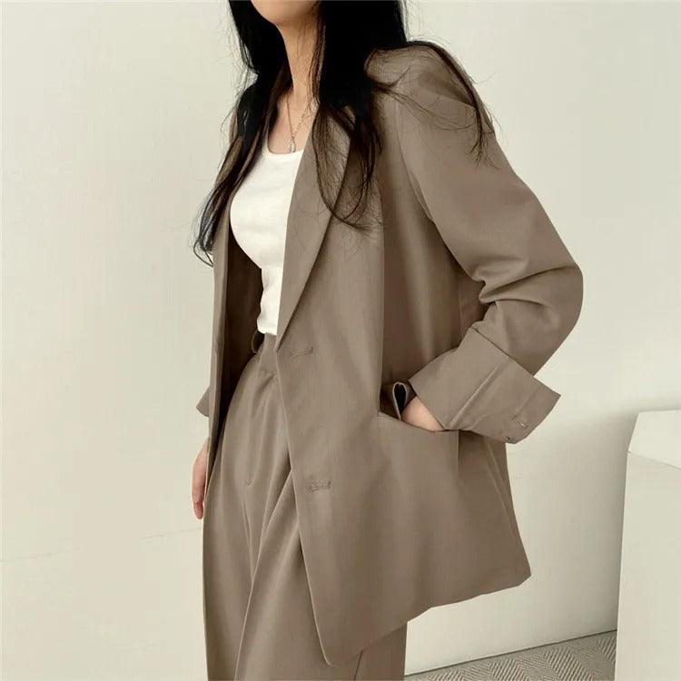 Tailored Suit Set with Long Blazer