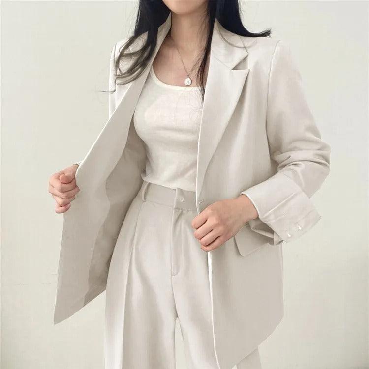 Tailored Suit Set with Long Blazer