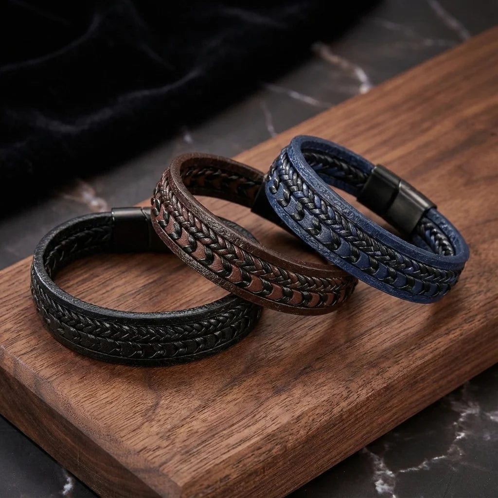 Braided Viking Bracelet with Magnetic Closure for Everyday Wear 1