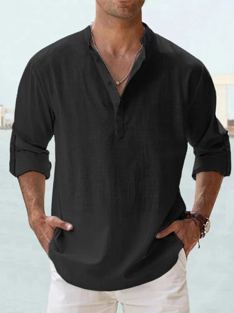 Breathable Button-Up Shirt with Tailored Fit 1