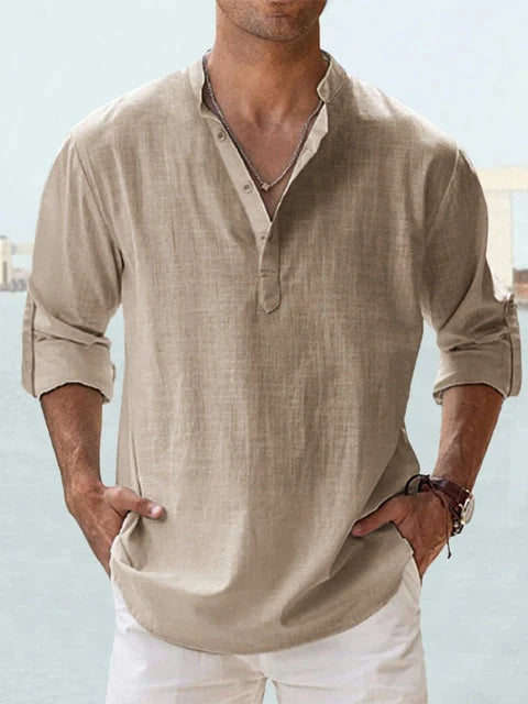 Breathable Button-Up Shirt with Tailored Fit 10
