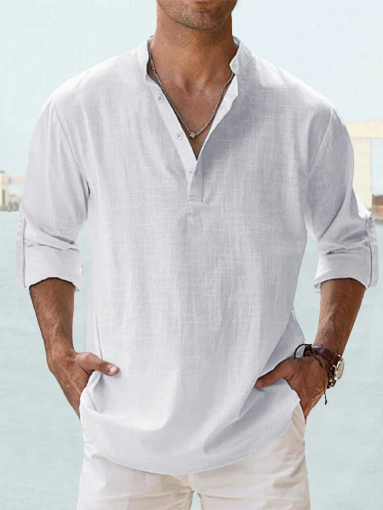 Breathable Button-Up Shirt with Tailored Fit 3