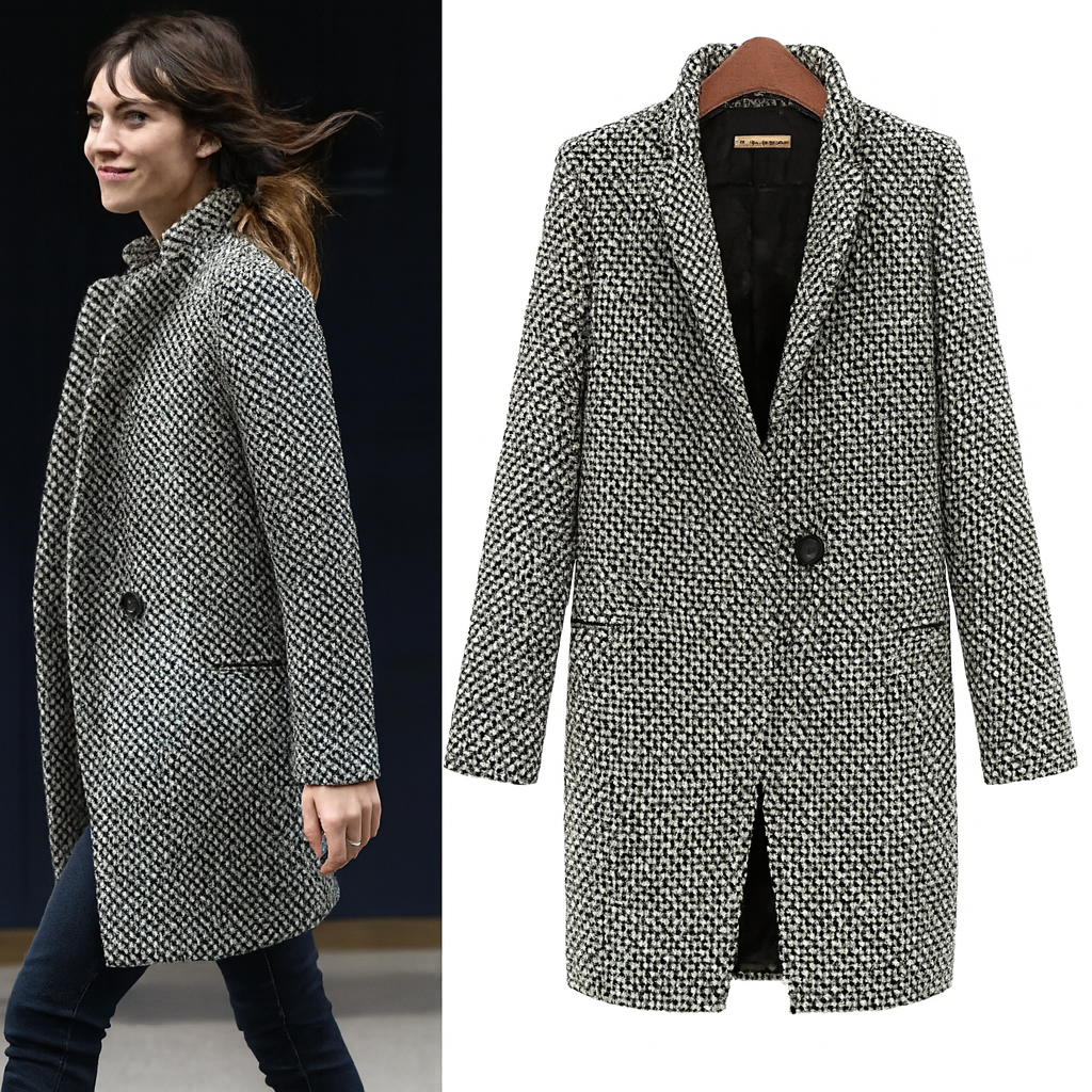 Houndstooth Long Coat