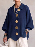 Chunky Knit Cardigan with Asymmetrical Button Placket 0