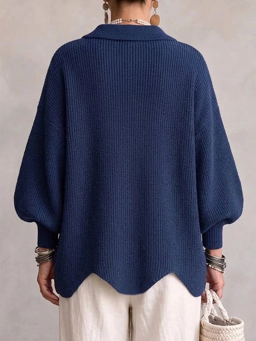 Chunky Knit Cardigan with Asymmetrical Button Placket 1