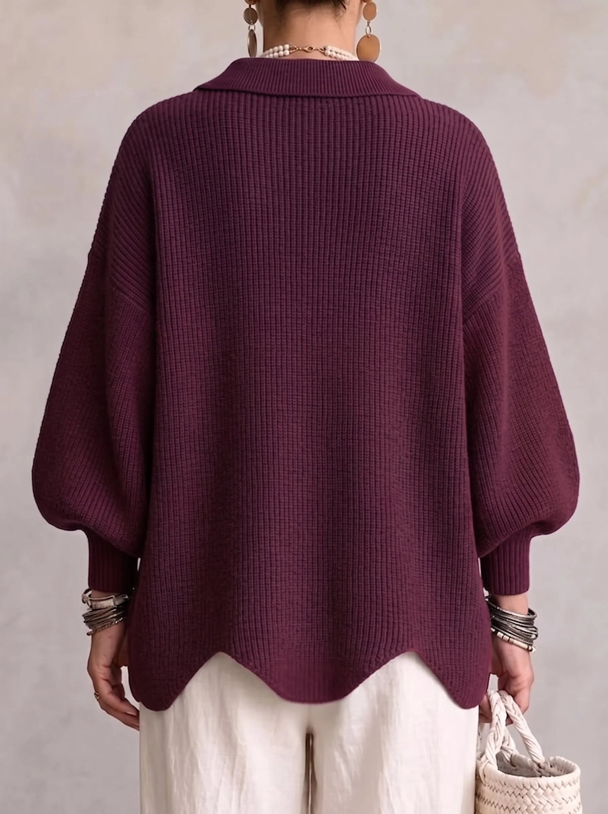 Chunky Knit Cardigan with Asymmetrical Button Placket 3