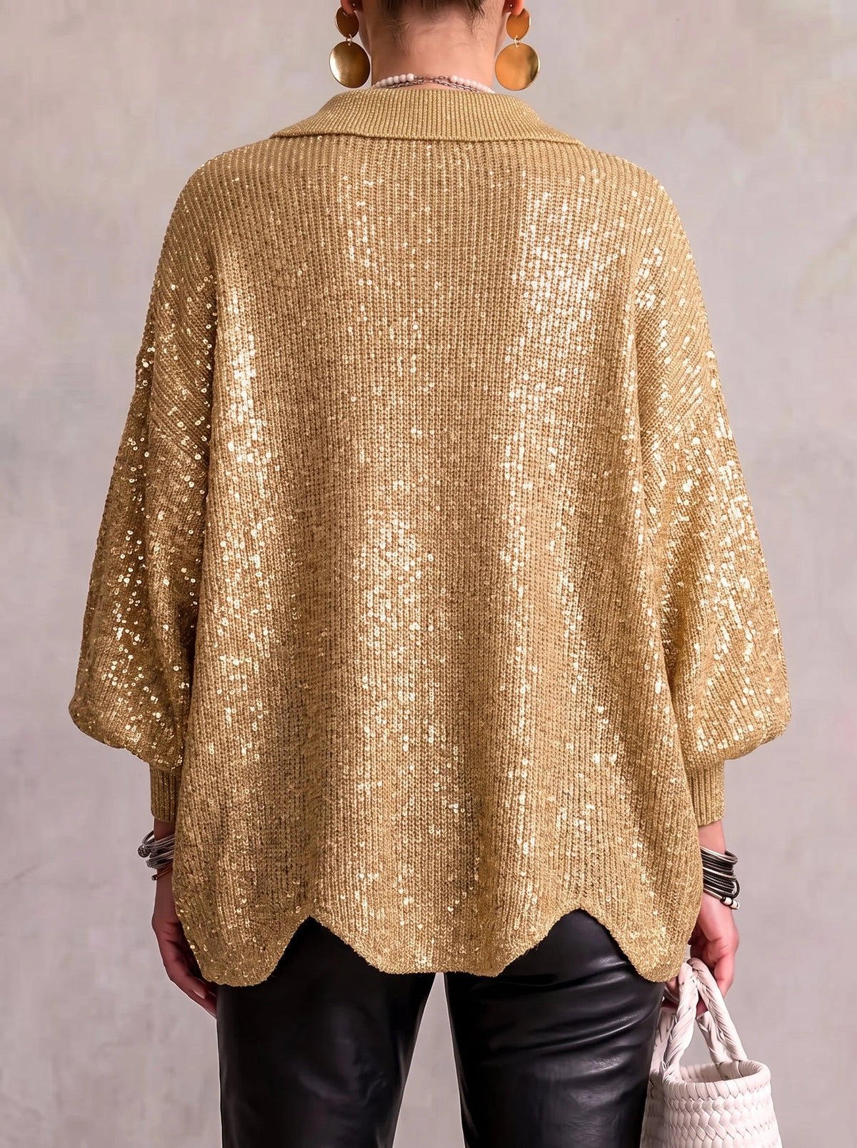 Chunky Knit Cardigan with Asymmetrical Button Placket 5