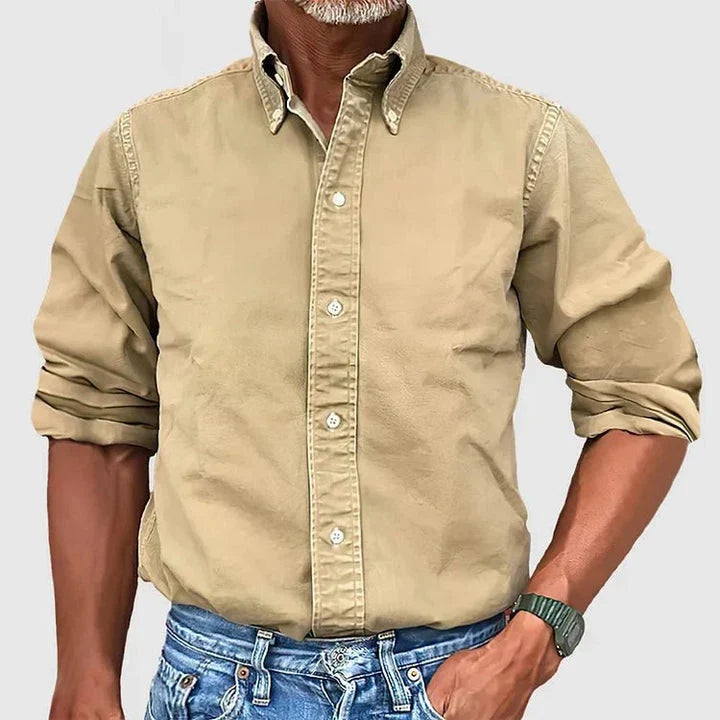 Classic Tailored Button-Down Shirt with Structured Collar 0