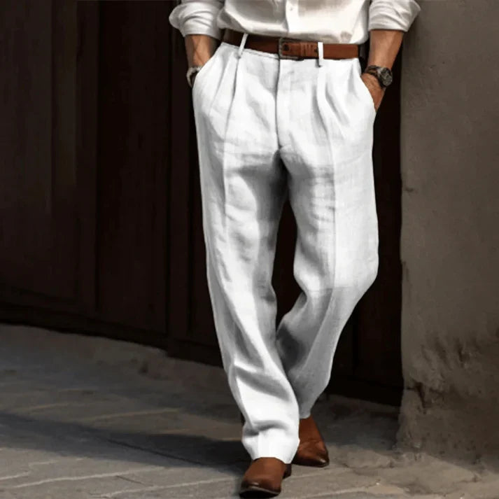 Classic Tailored Mens Suit Trousers with Subtle Pinstripes 1