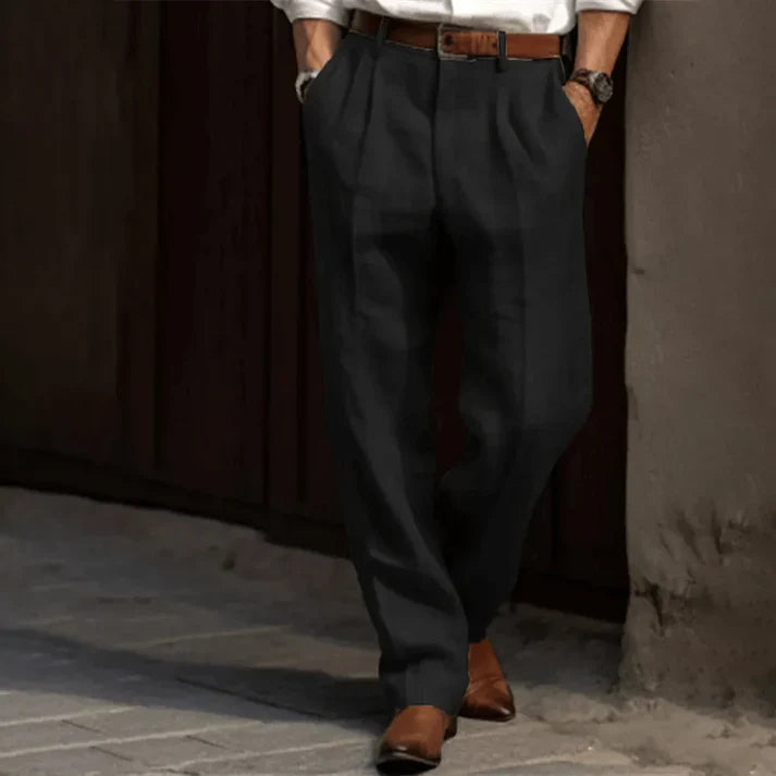 Classic Tailored Mens Suit Trousers with Subtle Pinstripes 2