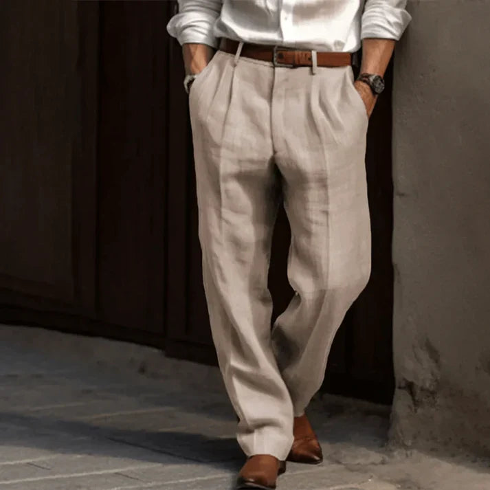 Classic Tailored Mens Suit Trousers with Subtle Pinstripes 3
