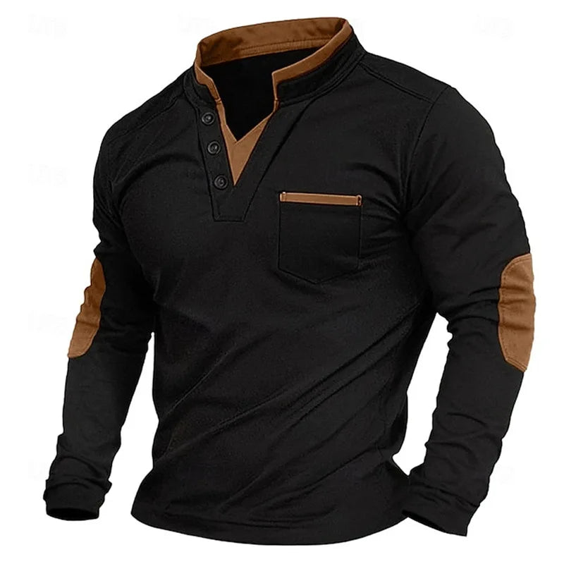 Classic V-Neck Sweatshirt with Relaxed Fit 0