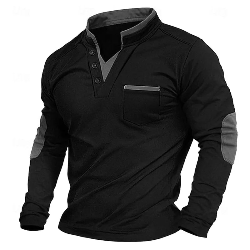 Classic V-Neck Sweatshirt with Relaxed Fit 1