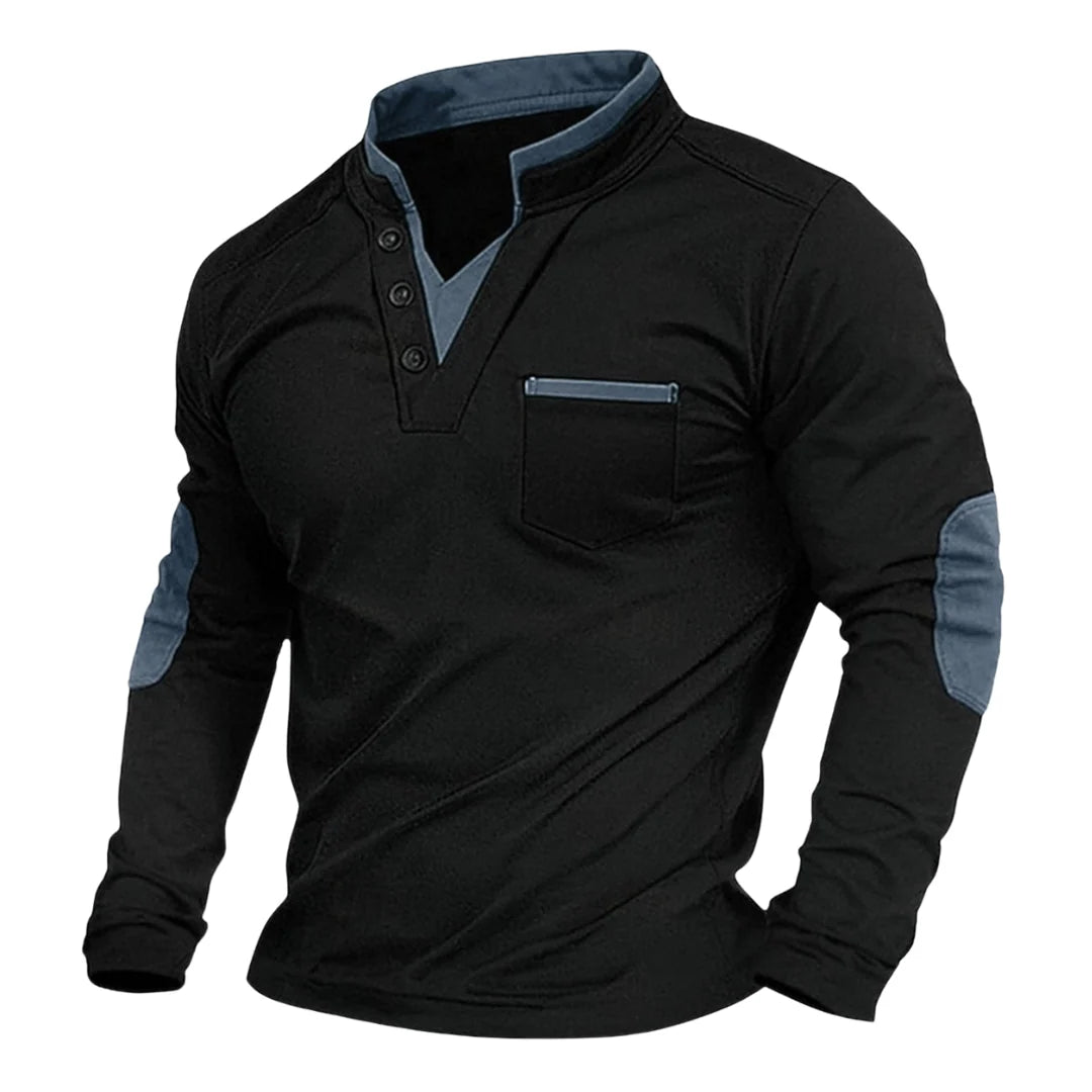 Classic V-Neck Sweatshirt with Relaxed Fit 3