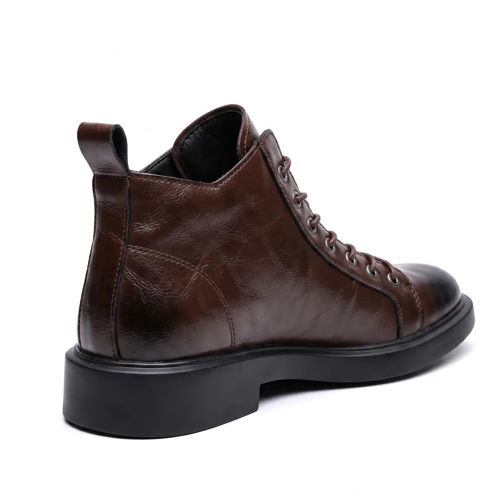 Grained Leather Work Boots for Men with Cushioned Insole and Padded Collar 3