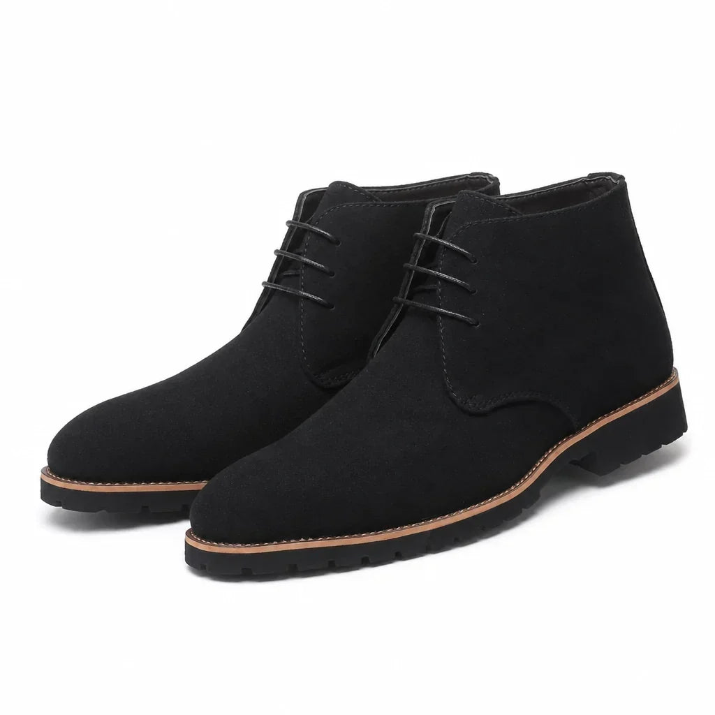Lace Up Suede Ankle Boots with Grippy Lug Sole for Women 0