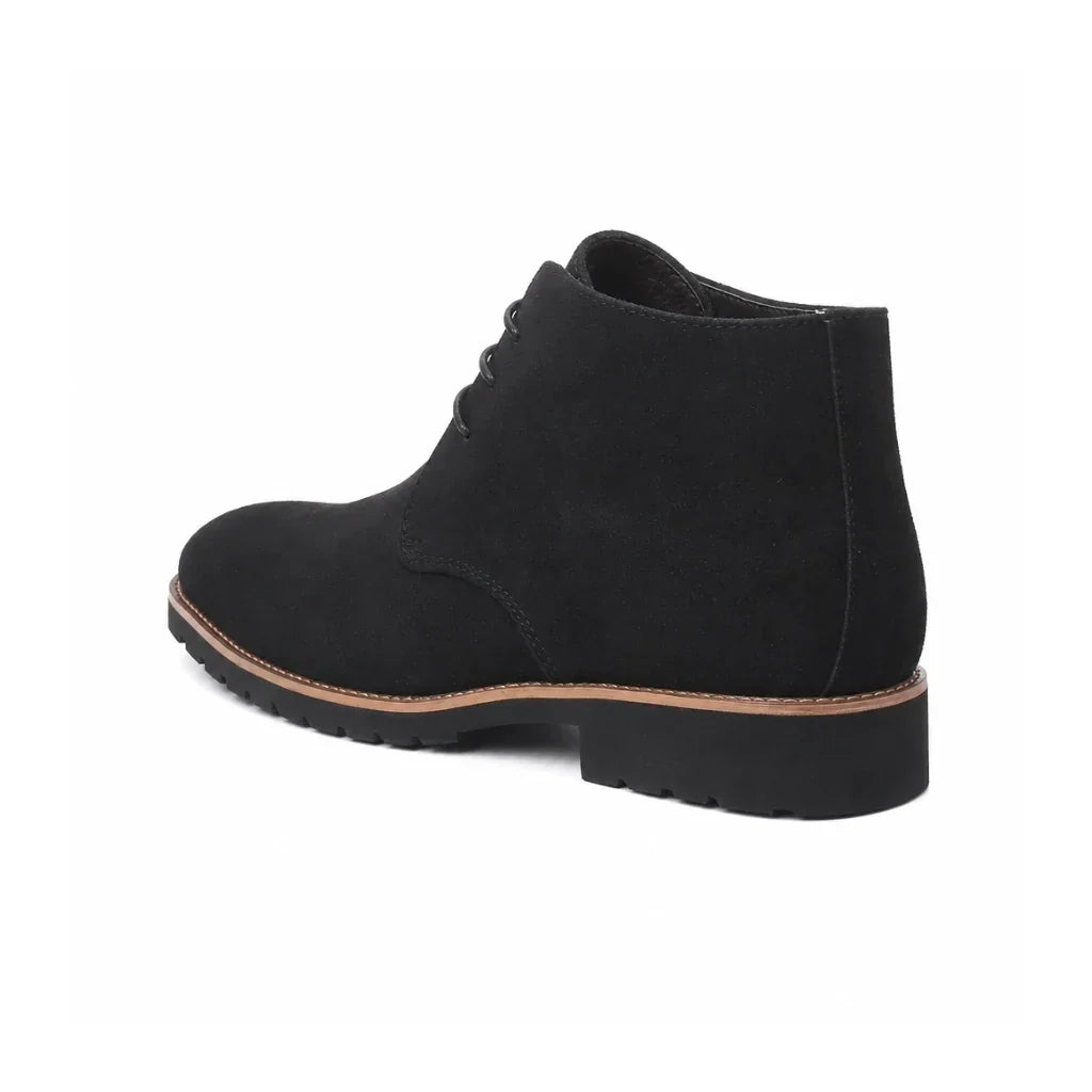 Lace Up Suede Ankle Boots with Grippy Lug Sole for Women 3