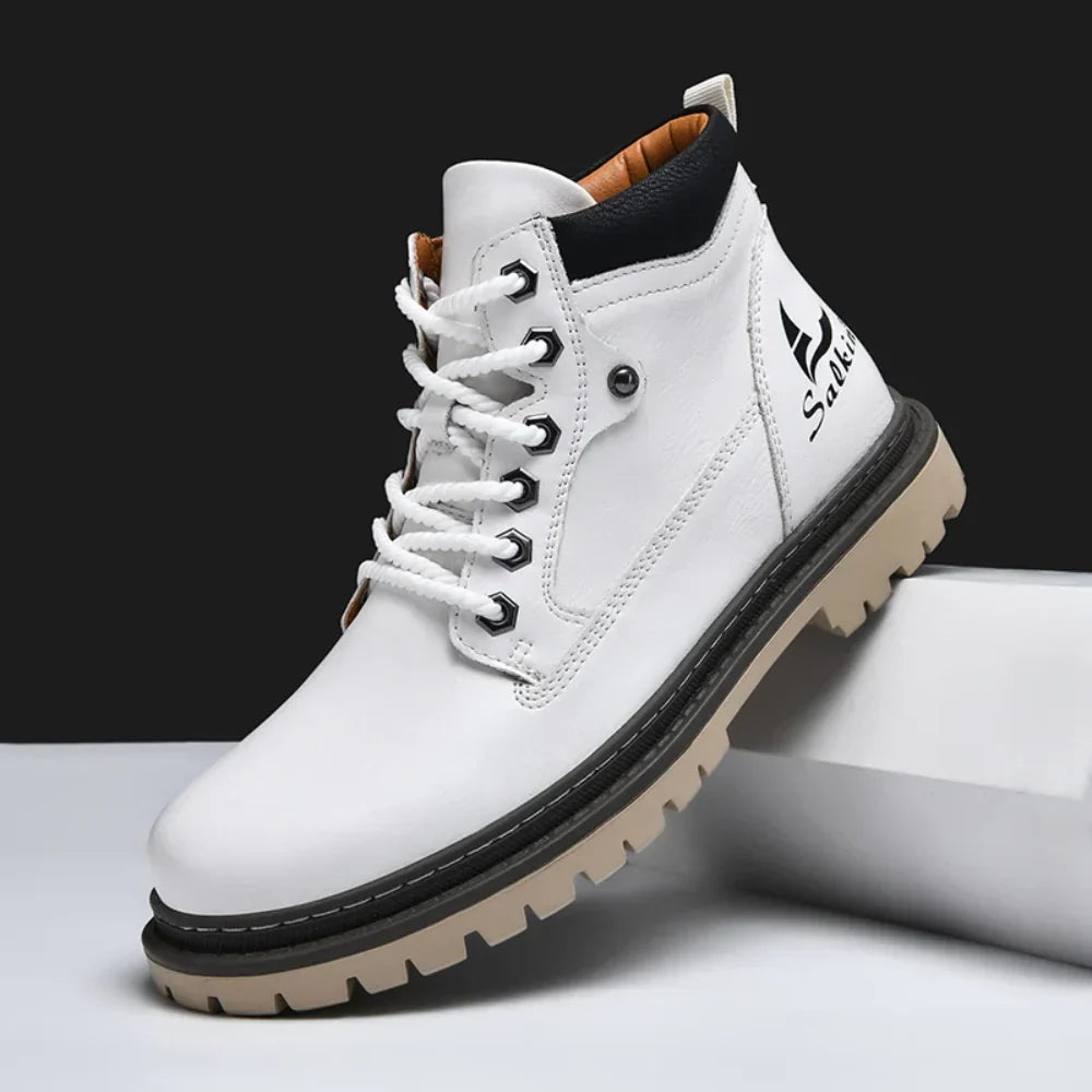 Leather Lace-Up Hiking Boots with Cushioned Insole and Grippy Outsole 10