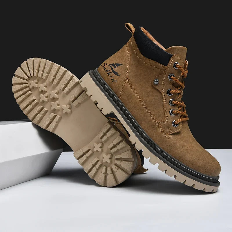 Leather Lace-Up Hiking Boots with Cushioned Insole and Grippy Outsole 3