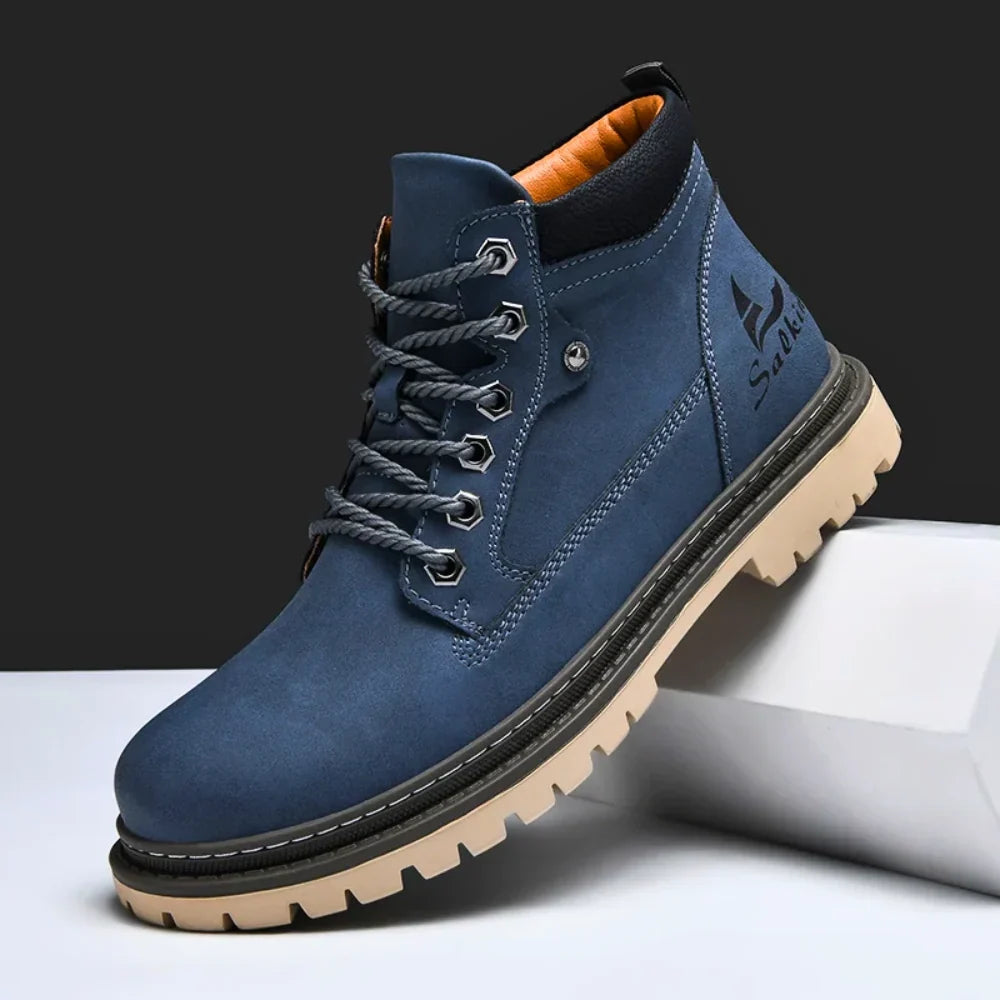 Leather Lace-Up Hiking Boots with Cushioned Insole and Grippy Outsole 5
