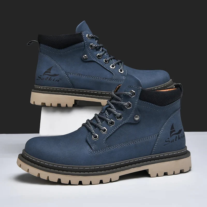 Leather Lace-Up Hiking Boots with Cushioned Insole and Grippy Outsole 6