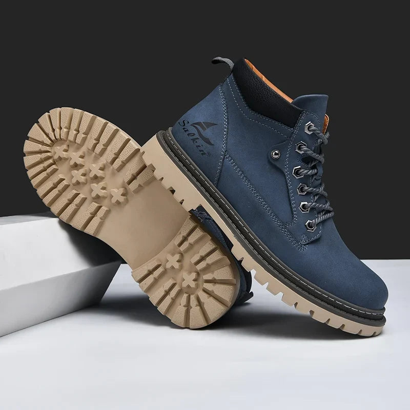 Leather Lace-Up Hiking Boots with Cushioned Insole and Grippy Outsole 7