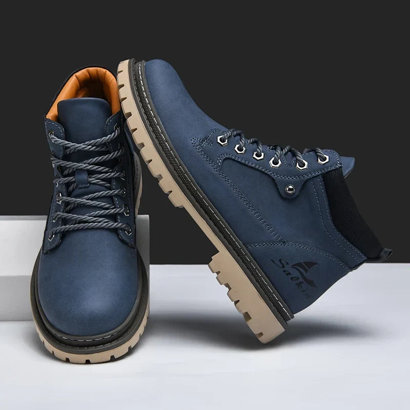 Leather Lace-Up Hiking Boots with Cushioned Insole and Grippy Outsole 8