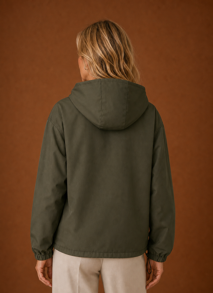 Lightweight hooded windbreaker jacket for women, perfect for versatile outdoor wear, featuring a stylish design and breathable fabric ideal for various weather conditions. 6
