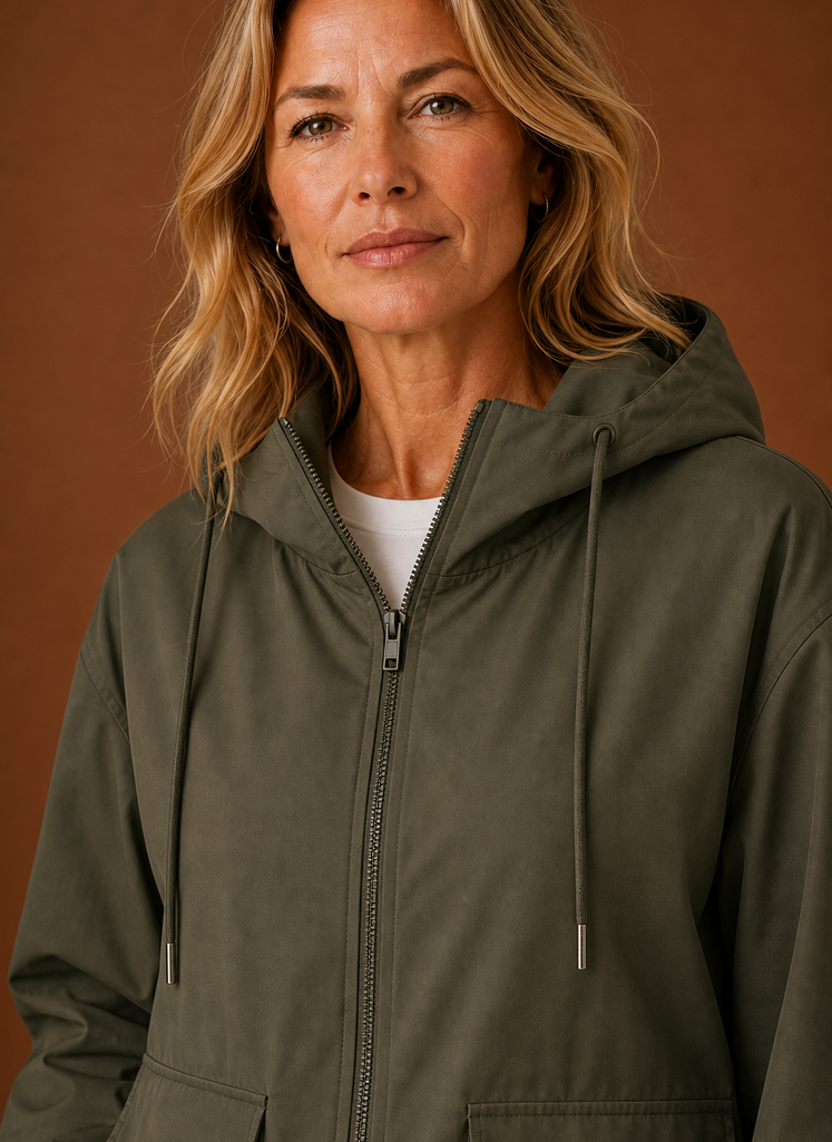 Lightweight hooded windbreaker jacket for women, perfect for versatile outdoor wear, featuring a stylish design and breathable fabric ideal for various weather conditions. 7